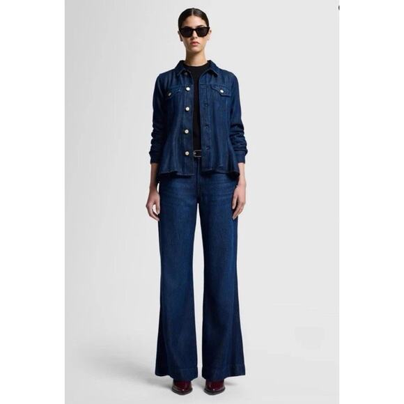 7 For All Mankind Sz 29 TAILORLESS STORMY DENIM LUSTRE MODERN DOJO NWT $248 - Picture 1 of 16